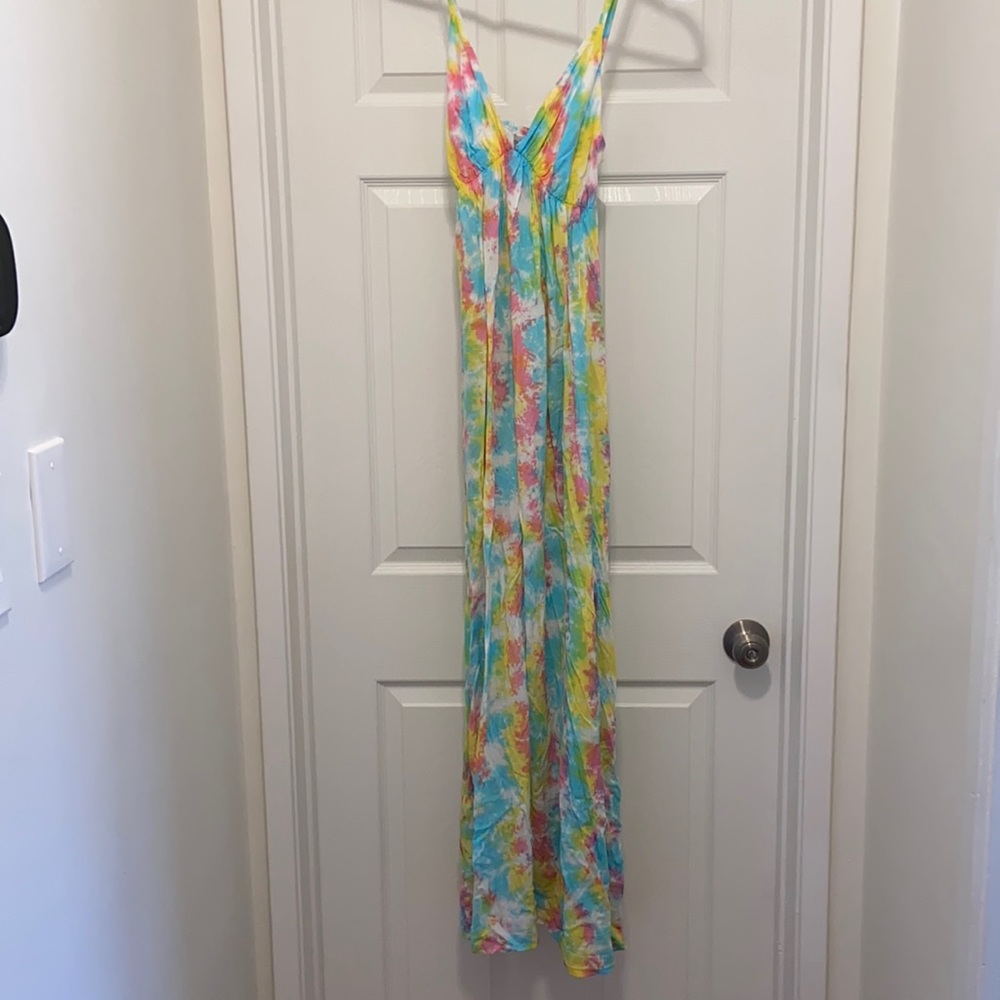 Multicolor tie dye looking maxi